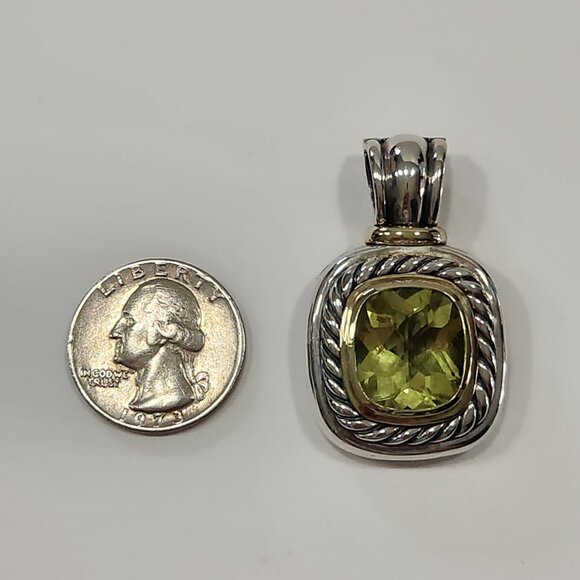 Vintage XL David Yurman 925/14K Lemon Quartz Albion Enhancer - Picture 8 of 10